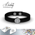 Destiny Jewellery Crystal From Swarovski Round Leather Bracelet